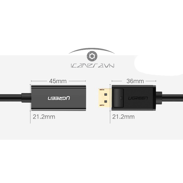 Cáp chuyển đổi Displayport to HDMI Ugreen 40363 hỗ trợ 4K chính hãng