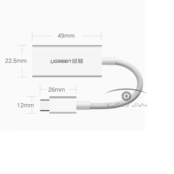 Cáp chuyển đổi USB Type C to Displayport (âm) Ugreen 40372 cao cấp