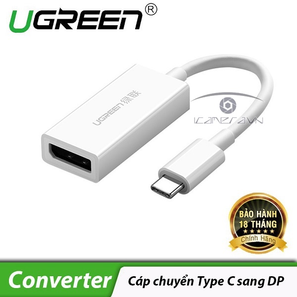 Cáp chuyển đổi USB Type C to Displayport (âm) Ugreen 40372 cao cấp