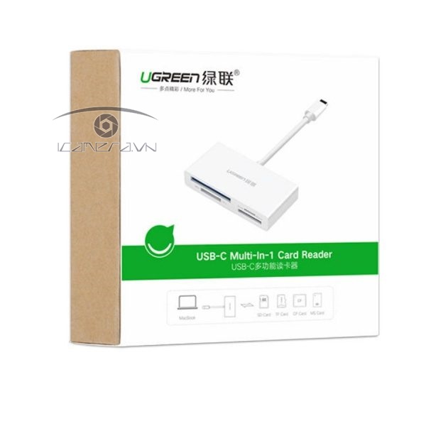 Đầu đọc thẻ USB Type C Ugreen 40444 (TF / SD 3.0 / CF / MS) cao cấp