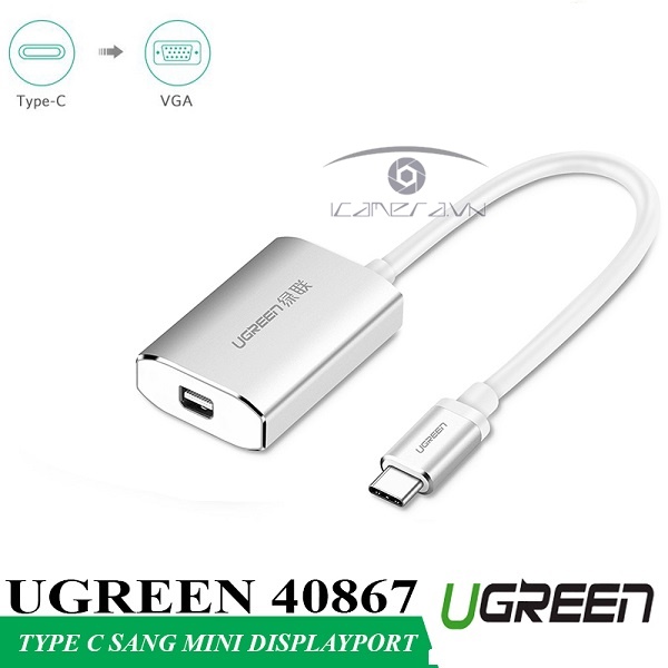 Cáp chuyển USB Type C to Mini Displayport Ugreen 40867 chính hãng, hỗ trợ 4K