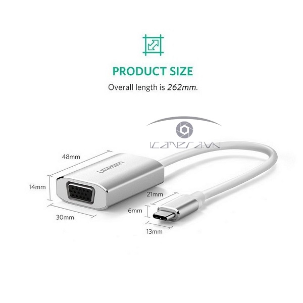 Cáp chuyển USB Type C to Mini Displayport Ugreen 40867 chính hãng, hỗ trợ 4K