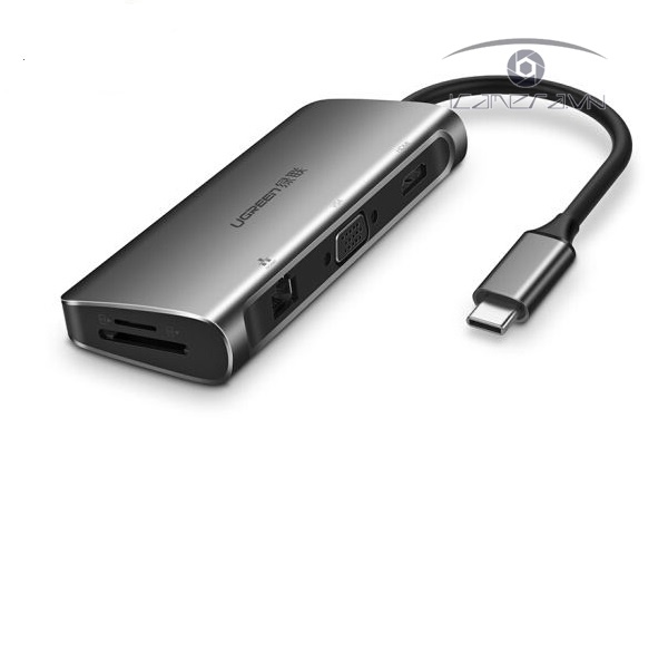 Hub USB Type C To HDMI, VGA, USB 3.0, Lan, SD, USB-C Ugreen 40873 Cao Cấp