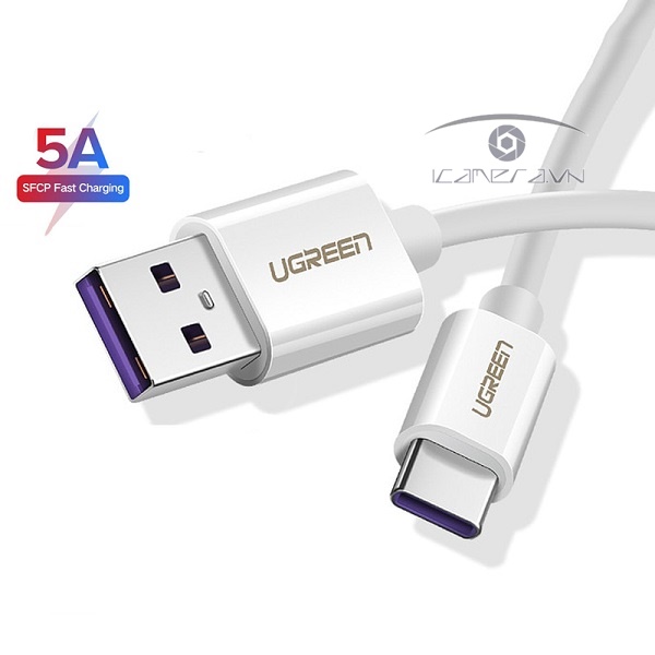 Cáp USB Type C to USB 2.0 hỗ trợ sạc 5A Ugreen 40888 dài 1m chính hãng