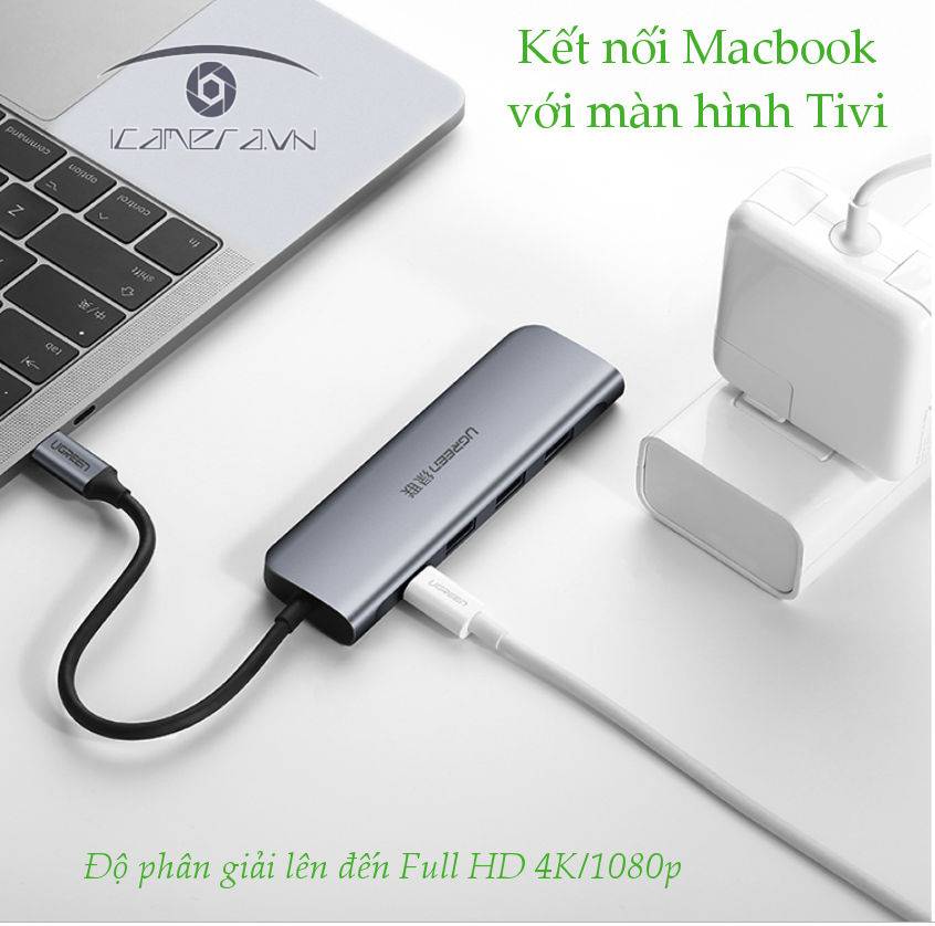 Cáp USB Type C to HDMI, Hub USB 3.0 cao cấp Ugreen 50209