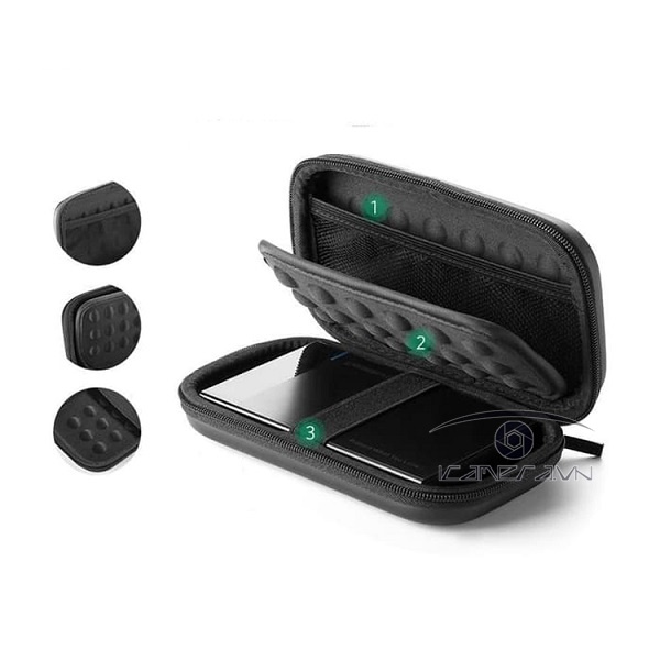 Ugreen 50274- Hộp đựng đa năng ổ cứng gắn ngoài 2,5 inch, các phụ kiện dây cáp sạc