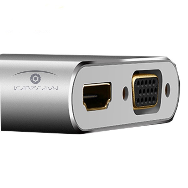 Cáp chuyển USB Type C To HDMI và VGA Chính hãng Ugreen 50317 vỏ nhôm