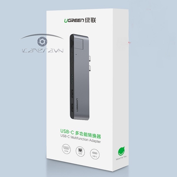 Cáp chuyển USB Type C to HDMI, Lan, USB 3.0, hỗ trợ sạc USB C Ugreen 50984 cao cấp