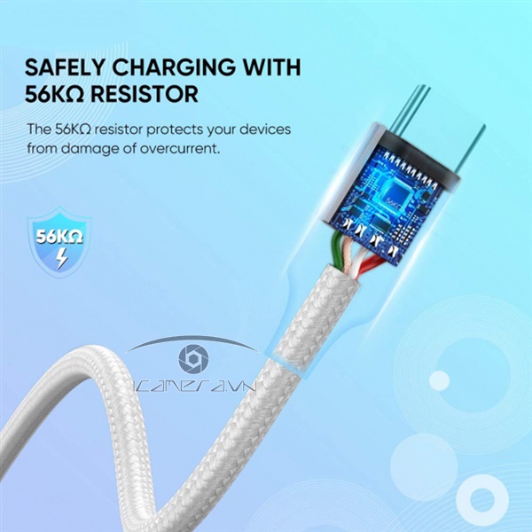 Cáp USB Type C to USB 2.0 Ugreen 60133 dài 2m bện nylon cao cấp