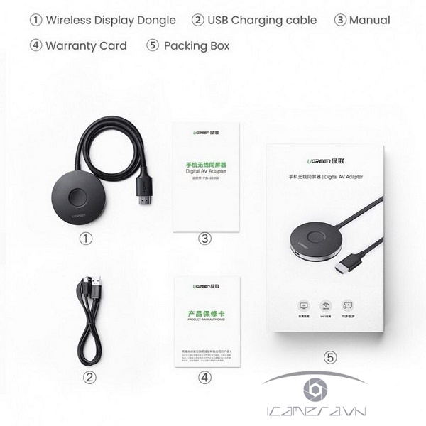 HDMI không dây Ugreen 60356 WIFI 2.4G/5G 4K