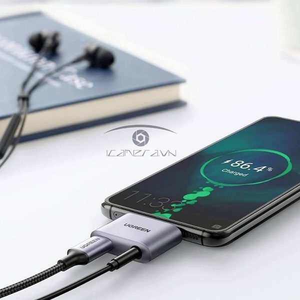 Đầu chuyển USB Type C to 3.5mm + sạc PD 30W Ugreen 70311