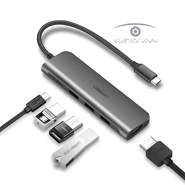 Hub USB Type C to HDMI, USB 3.0, 3,5mm, hỗ trợ sạc PD 100W Ugreen 80132