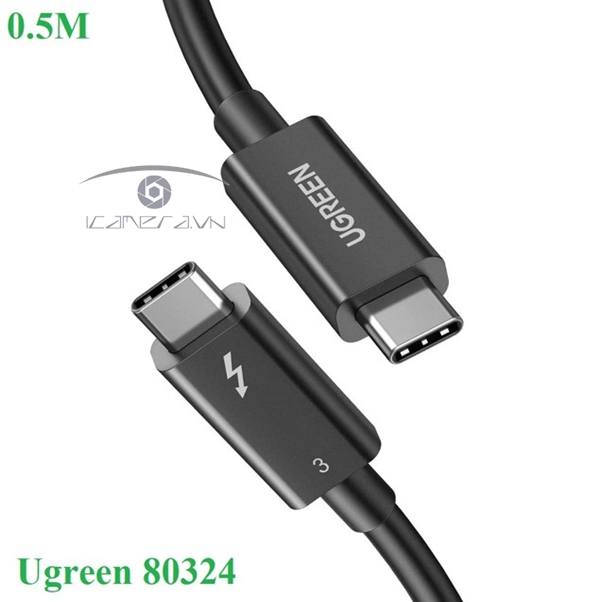 Cáp USB Type C (Thunderbolt 3) dài 0,5m Ugreen 80324 truyền dữ liệu 40Gbps