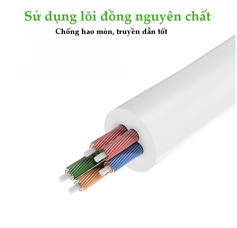 Cáp chuyển đổi 3.5mm Male sang 2 cổng 3.5mm Female Ugreen 30620 (sử dụng mic và tai nghe)
