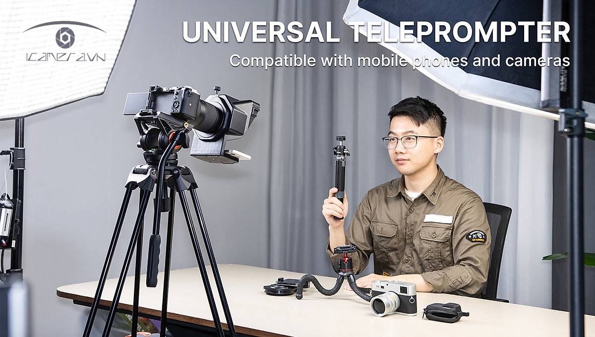 Ulanzi Teleprompter PT-15 dành cho Điện thoại và Máy ảnh