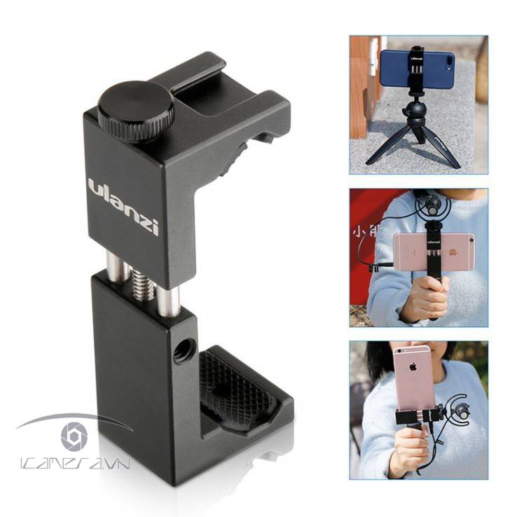 Gá kẹp điện thoại Ulanzi ST-02S hỗ trợ quay phim, chụp ảnh, gắn lên tripod