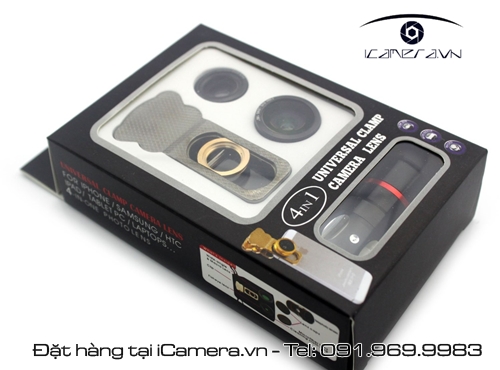 Ống kính smartphone set đầy đủ hiệu ứng tele, macro, fisheye, góc rộng đa năng