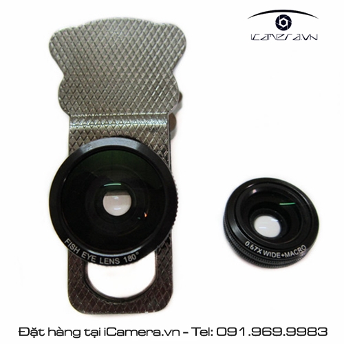 Ống kính smartphone set đầy đủ hiệu ứng tele, macro, fisheye, góc rộng đa năng