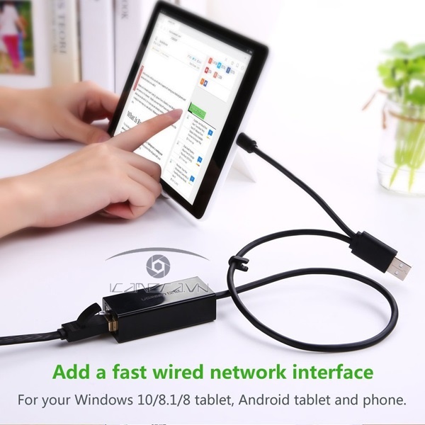 Ugreen 30219 - Cáp USB 2.0 tích hợp OTG to Lan 10/100Mbps