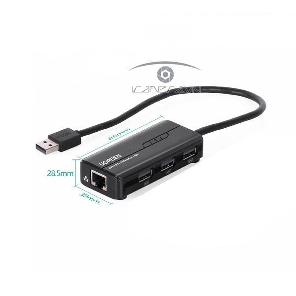   Ugreen UG-20264- USB 2.0 to Lan 10/100Mbps + Chia USB 3 cổng 2.0 