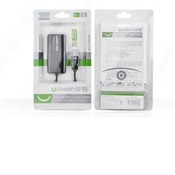 Ugreen 20265 Cáp USB 3.0 to Lan Gigabit 10/100/1000 + 3 Cổng USB 3.0 