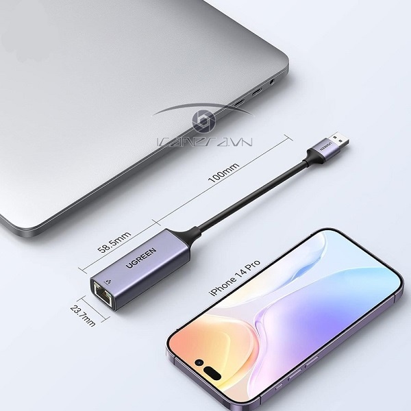 USB 3.0 to Lan Ugreen 50922 tốc độ đường truyền Gigabit 10/100/1000Mbps