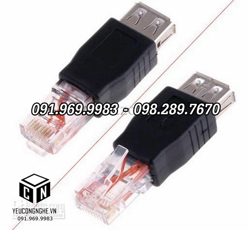 Đầu chuyển từ female USB ra male Ethernet RJ45