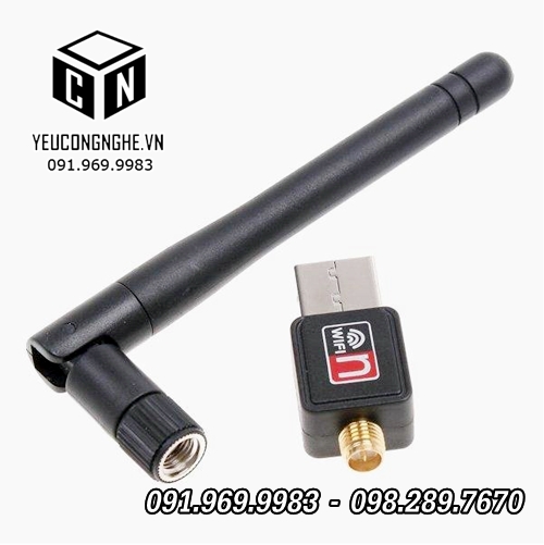 USB Wifi có ăng ten bắt sóng mạng không dây cho PC, máy tính bàn