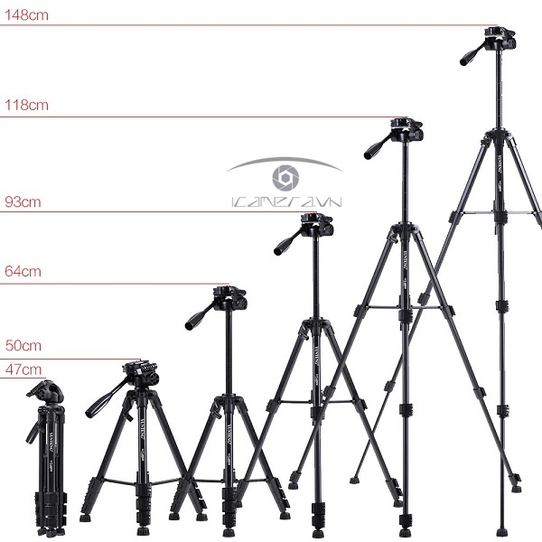 Tripod máy ảnh, máy quay chuyên nghiệp cao 1.45m Yunteng VCT-690 RM