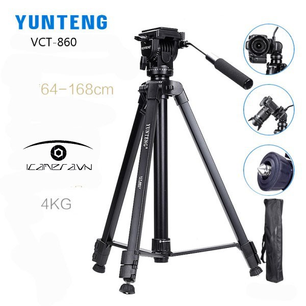 Chân máy quay camera tripod chất lượng cao Yunteng VCT-860AV