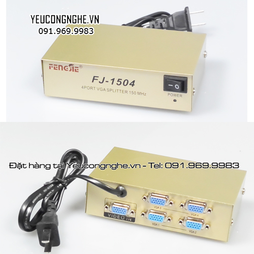 Bộ chia thiết bị cổng VGA 1 ra 4 màn hình