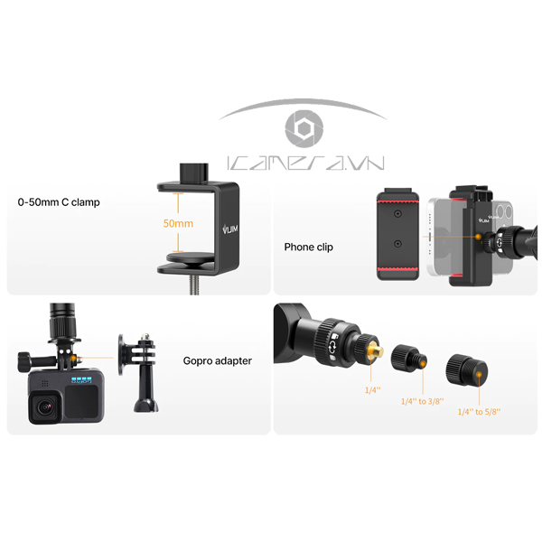 Vijim LS24 Boom arm - Thanh kẹp cạnh bàn dành cho điện thoại