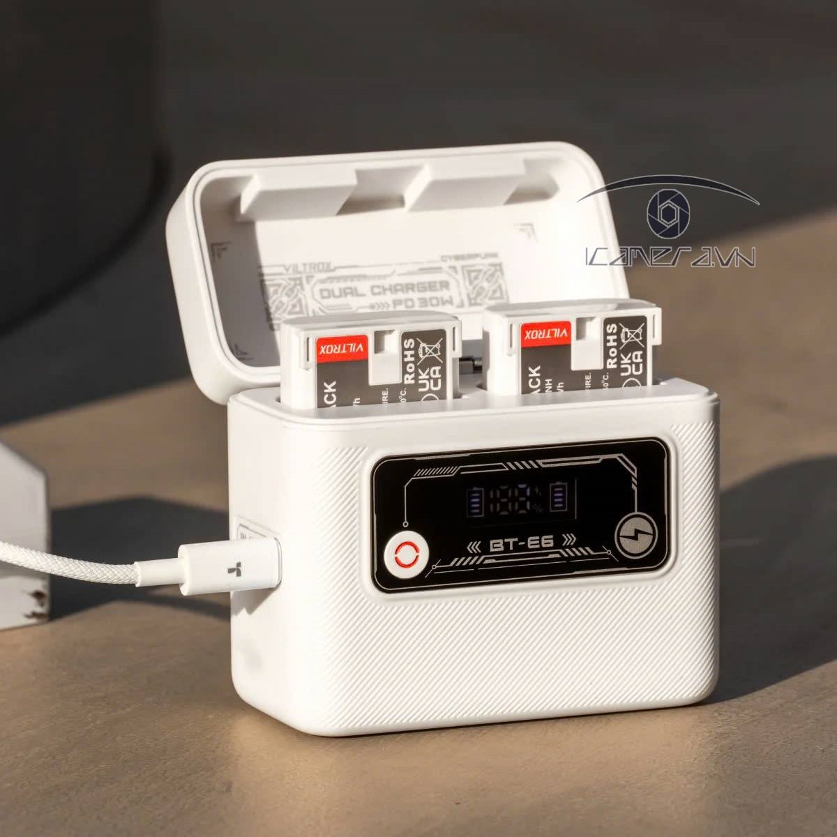 Combo hộp sạc Viltrox BT-E6 kèm pin LP-E6