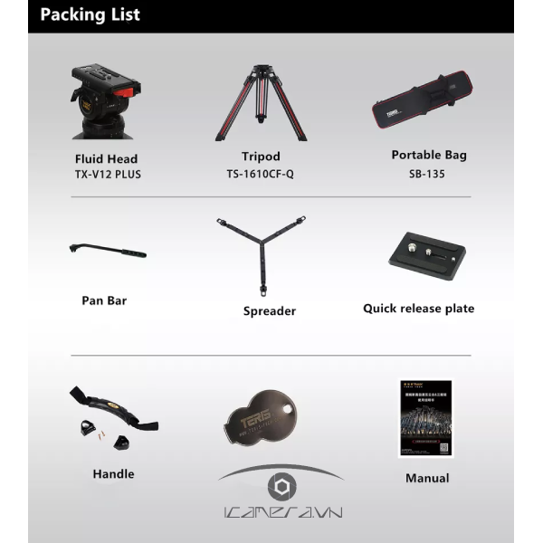 Chân máy quay Carbon Teris TX-V12T Plus-Q