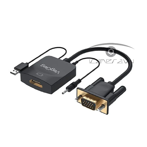 Cáp chuyển đổi từ VGA sang HDMI VZ618 có âm thanh VegGieg