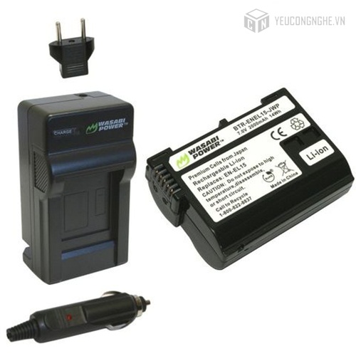Bộ 1 pin 1 sạc cho máy ảnh Nikon EN-EL15 Wasabi