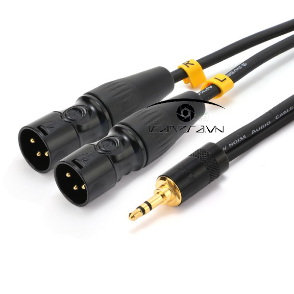 Dây giắc micro 3.5mm TRS ra hai đầu XLR đực