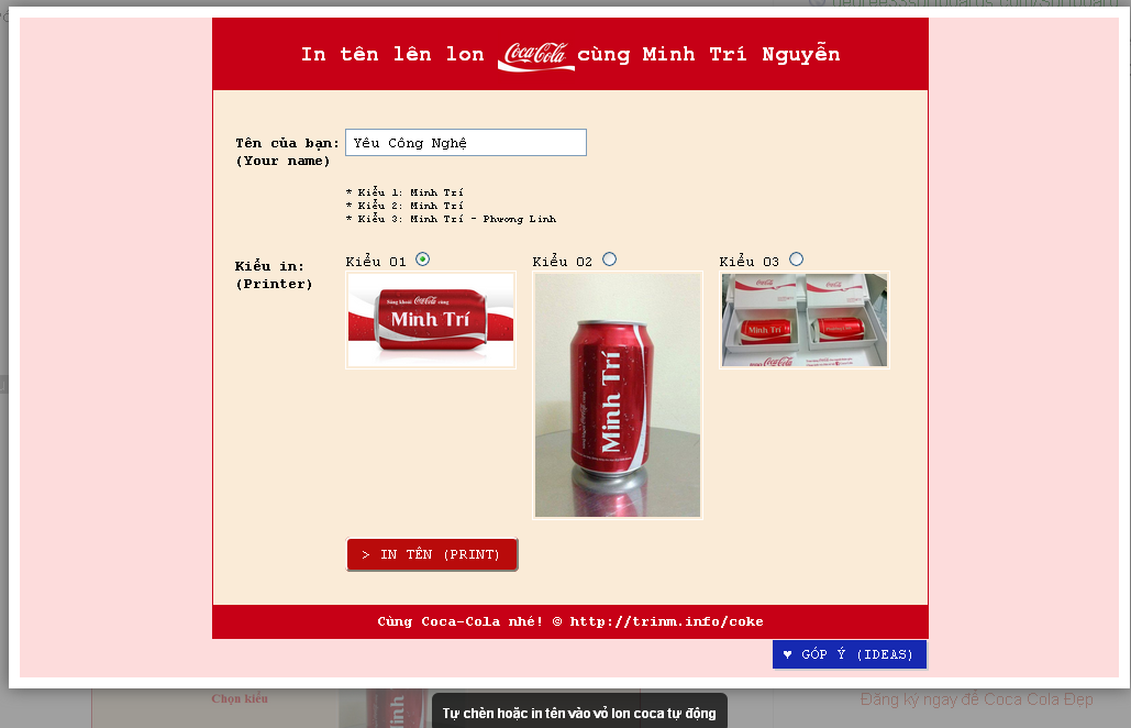 in ten minh len lon coca