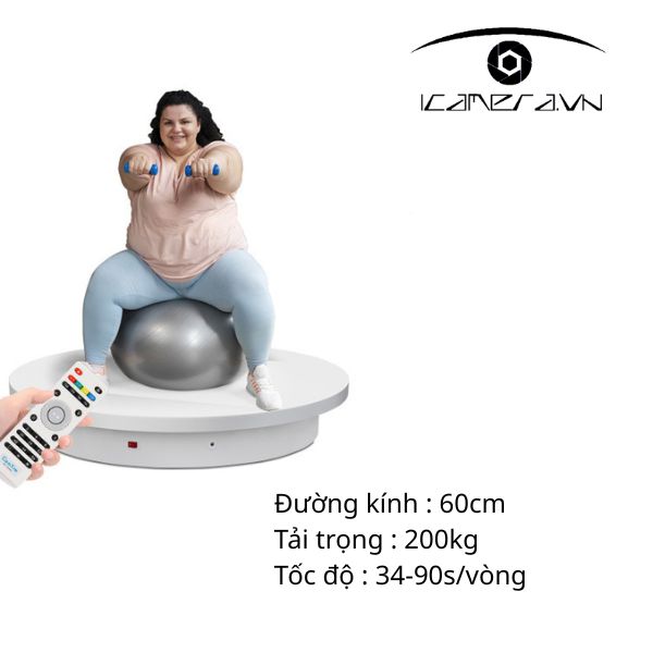 Bàn xoay 360 độ đường kính 60cm có điều khiển từ xa BX60H tải trọng 200kg