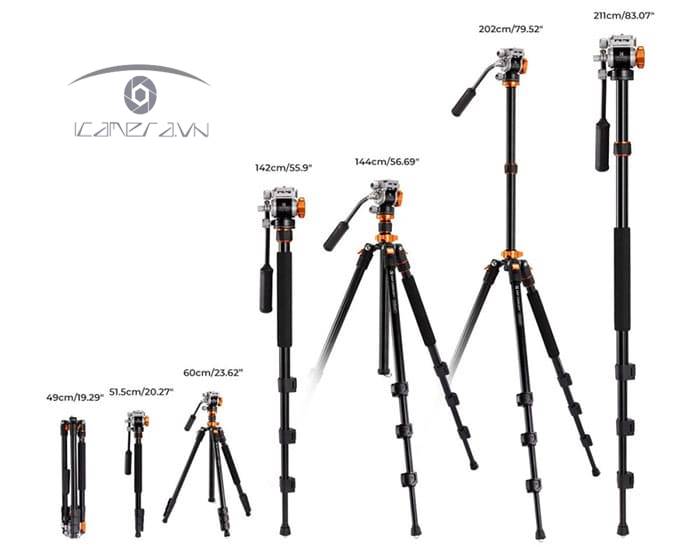 Chân máy ảnh K&Fconcept K234A7+FH-03 - KF09.136