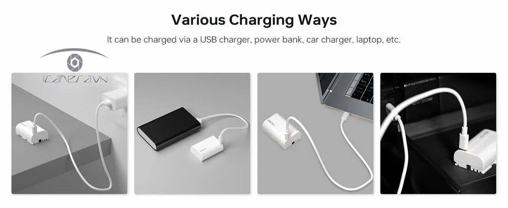 Pin Viltrox LP-E6 tích hợp cổng sạc Type-C