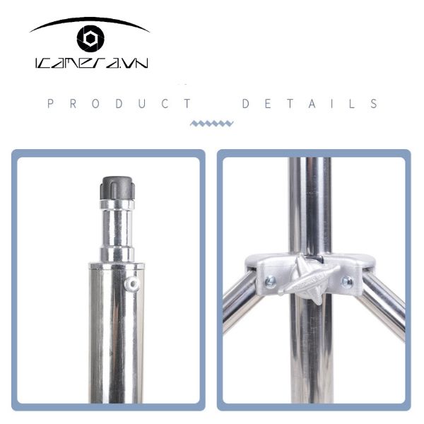 Chân đèn inox 2.8m giá rẻ cho Studio