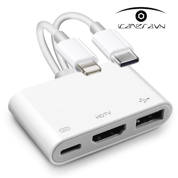 Bộ chuyển đổi tín hiệu LC9 Lightning Type-C ra HDMI