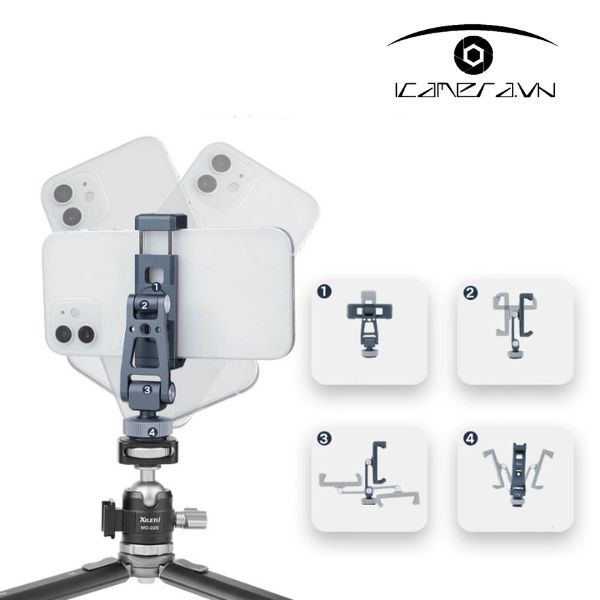 Kẹp điện thoại Xiletu XJS-1 hợp kim nhôm đa năng chính hãng giá tốt