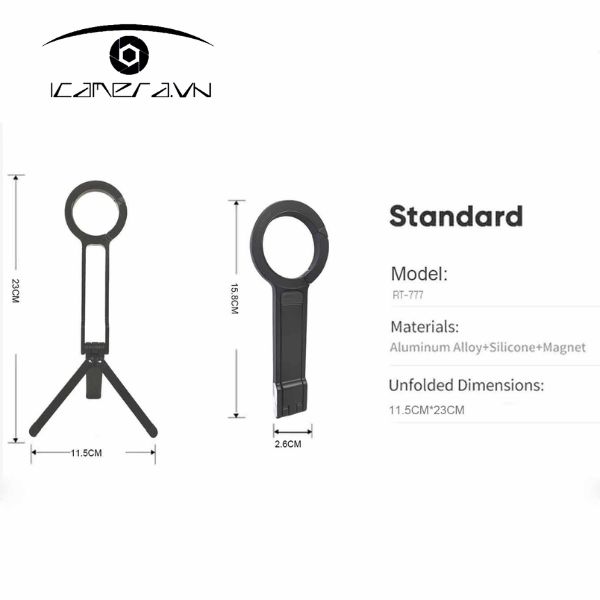 Chân kẹp điện thoại đa năng RT-777 bỏ túi gấp gọn