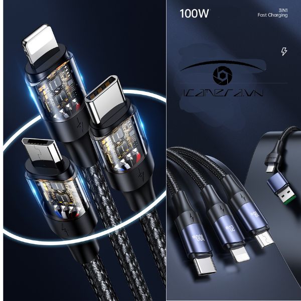 Dây cáp type C truyền dữ liệu dài 3m