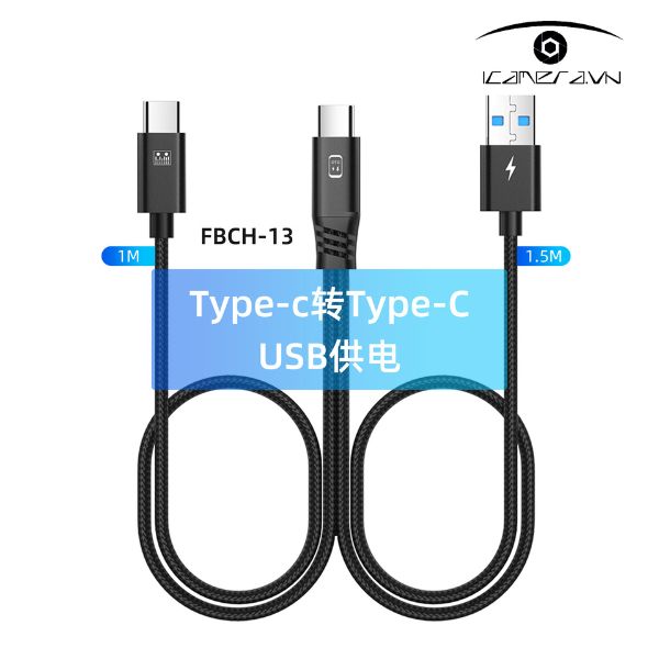 Cáp chuyển đổi OTG từ Type-C dương sang Type-C dương có cổng sạc Type-C âm