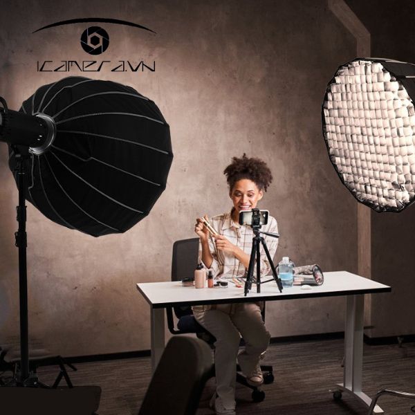 Softbox Parabolic thao tác nhanh JP2-90 kèm lưới tổ ong