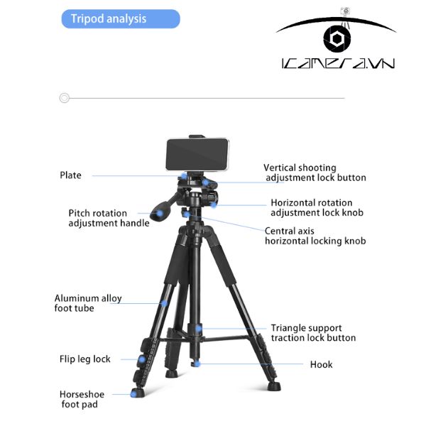 Chân máy ảnh Tripod Beike QZSD Q111H