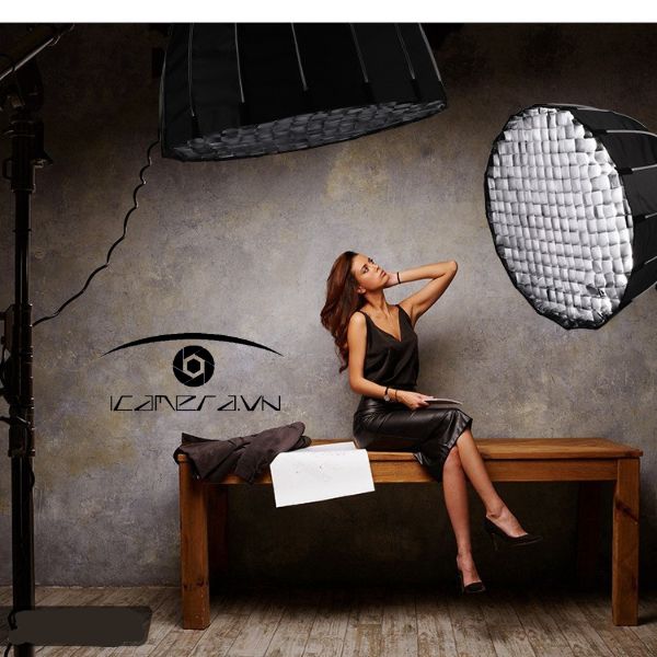 Softbox Parabolic thao tác nhanh JP2-90 kèm lưới tổ ong